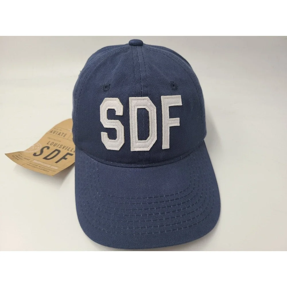 SDF Louisville International‎ Airport Aviate Strapback Adjustable Hat Cap Blue